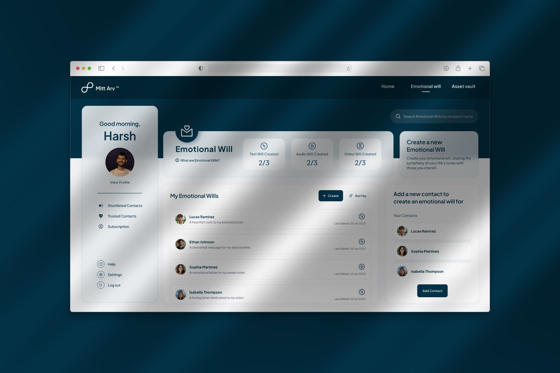 Emotional Will Landing Page (Before)